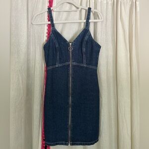 Topshop Zip Denim Dress